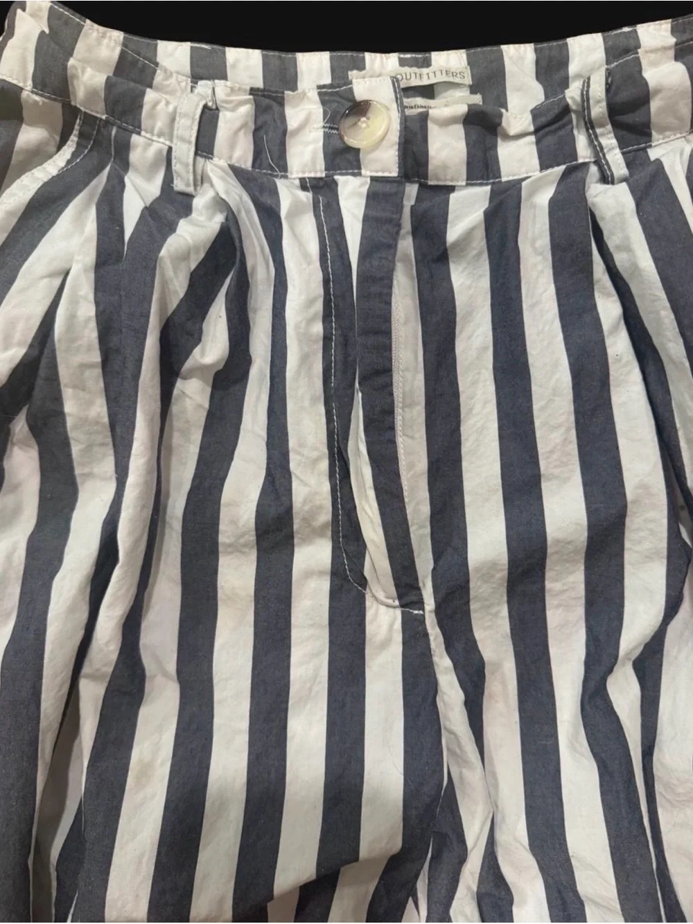 Urban Outfitters Striped High Waisted Pleated Balloon Trouser 6 - Picture 3 of 8
